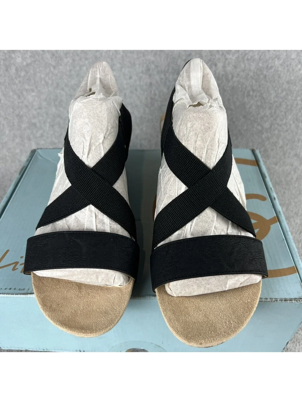 Life Stride Platform Wedge Sandals Heels Womens 9.5 Strap Cork beach Summer *